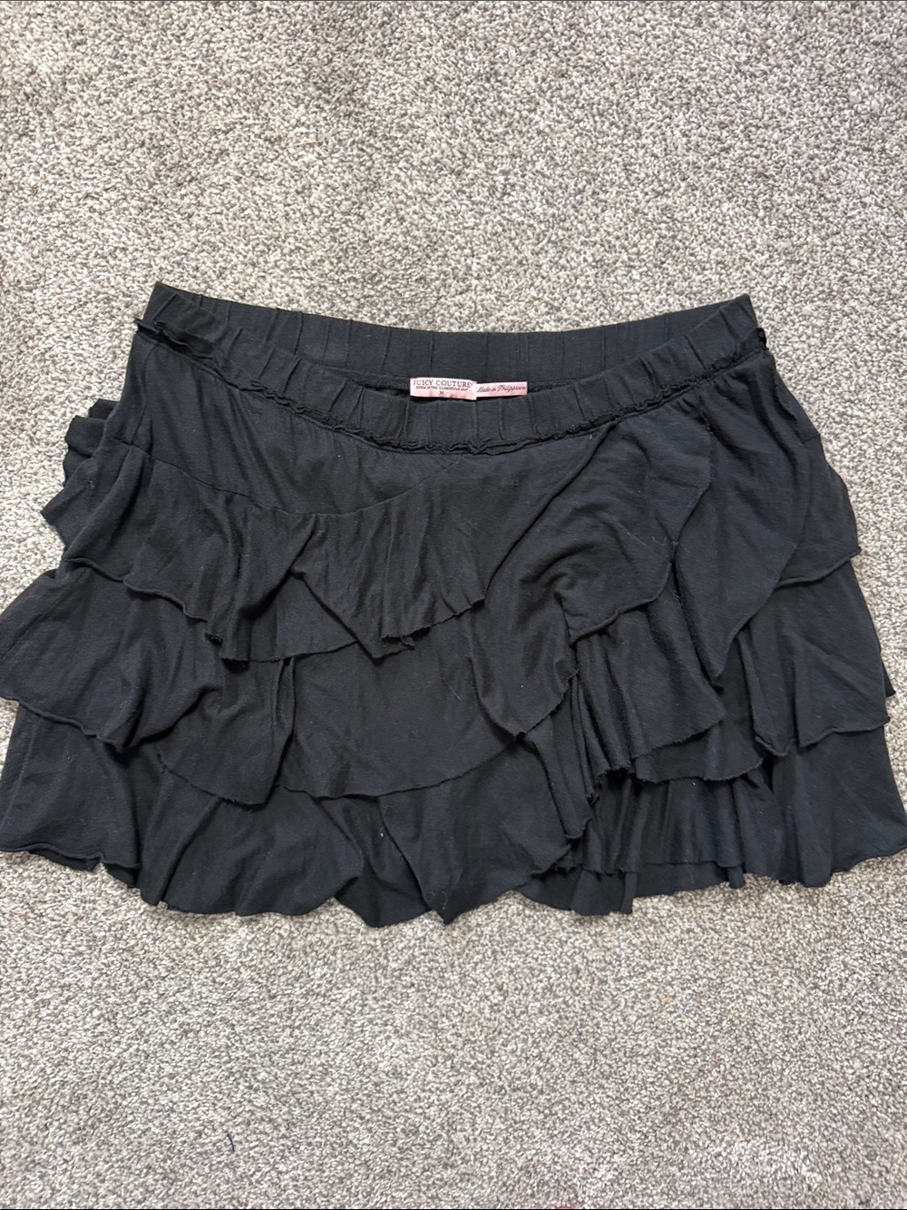 Juicy Couture Black Tiered Ruffle Mini Skirt